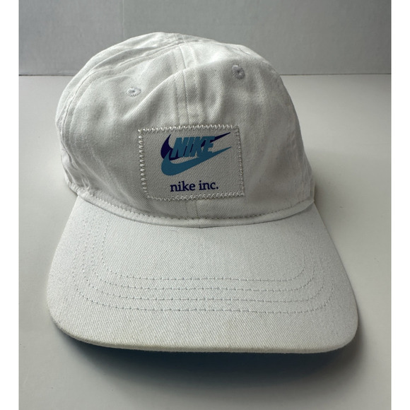Nike TODDLER HBR Patch Curve Brim Cap White Blue Adjustable Strap Back Hat Rare - Picture 2 of 9